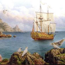 Схема вышивки «Бриг»