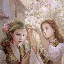 Схема вышивки «Девушки»