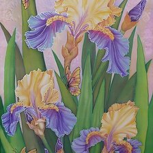 Схема вышивки «батик "ИРИСЫ"»