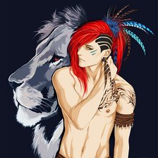 Схема вышивки «Индеец»