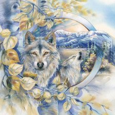 Схема вышивки «Волки»