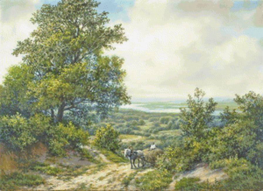 Летний пейзаж - лес, пейзаж, река - предпросмотр