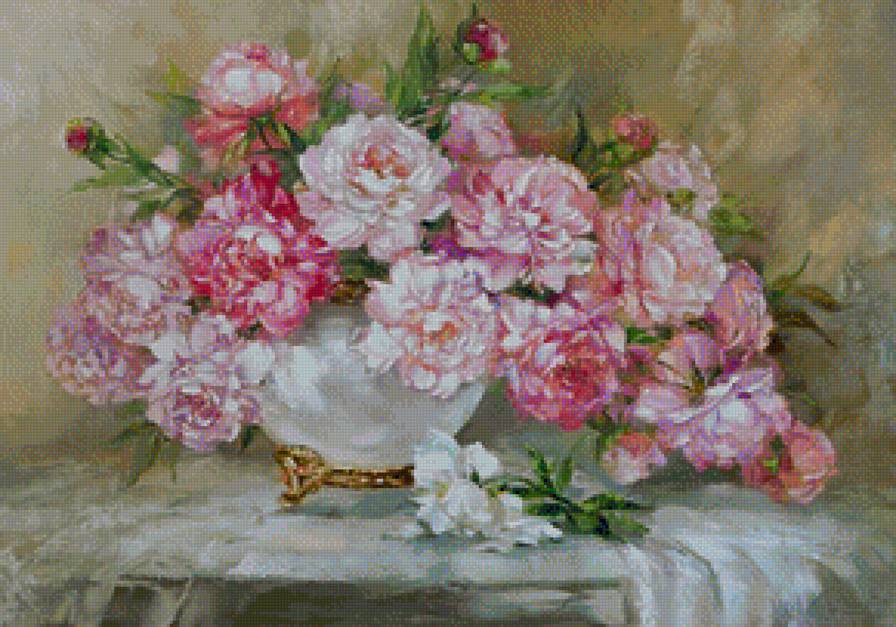 Пионы. Акварель. - цветы, пионы - предпросмотр