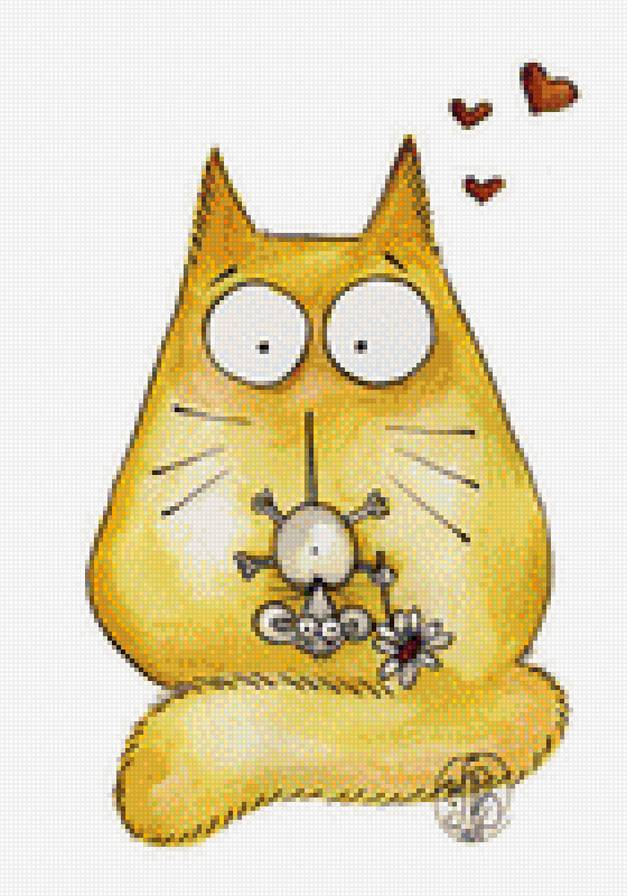 кот с мышкой - предпросмотр