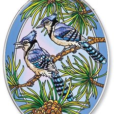 Схема вышивки «Птички на сосне»