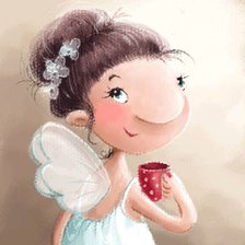 Схема вышивки «Фея с чашкой от Элины Эллис»