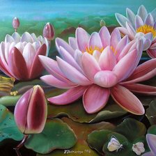 Схема вышивки «Лотосы»