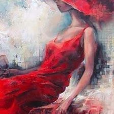 Схема вышивки «Lady in red»