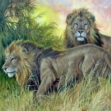 Схема вышивки «Львы»