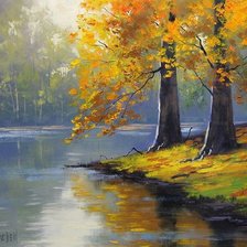 Схема вышивки «Осенний пейзаж»