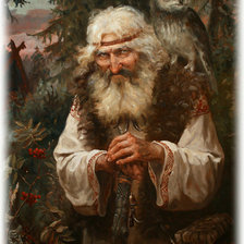 Схема вышивки «старец с филином»