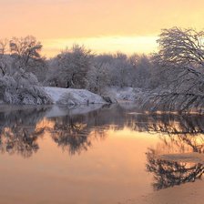 Схема вышивки «зимний вечер в лесу»