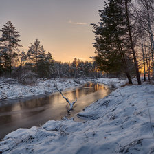 Схема вышивки «зимний вечер в лесу2»
