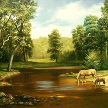 Схема вышивки «Водопой»