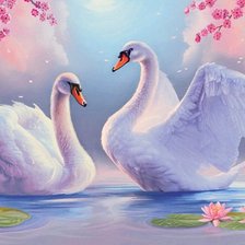 Схема вышивки «Лебеди»