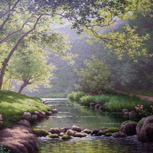 Схема вышивки «Спокойная река»