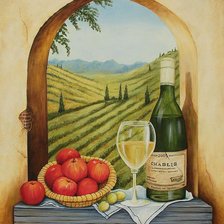 Схема вышивки «Натюрморт с вином. Прованс»