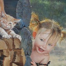 Схема вышивки «девчушка»