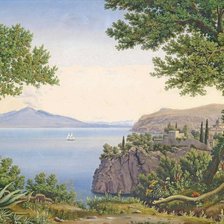 Схема вышивки «Горный пейзаж у моря»