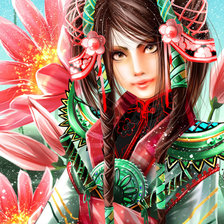 Схема вышивки «девушка»