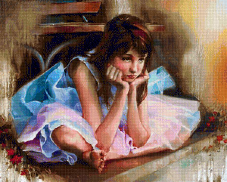 портрет девочки - ребенок, детям, портрет, живопись - предпросмотр