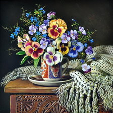 Схема вышивки «Анютины глазки»