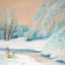 Схема вышивки «зимний пейзаж»