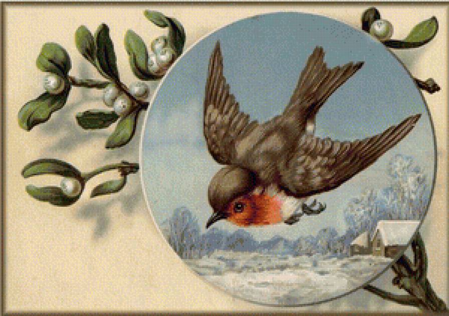 Серия "Пташка" - птичка, зима пришла, снегирь - предпросмотр