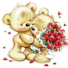 Схема вышивки «Мишки-обнимашки»