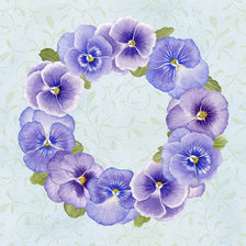 Схема вышивки «Венок анютины глазки»