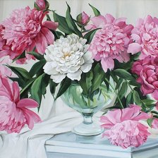 Схема вышивки «Нежные пионы»