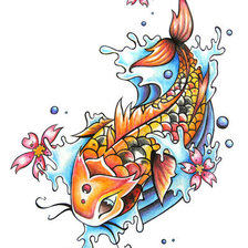 Схема вышивки «карп кои»