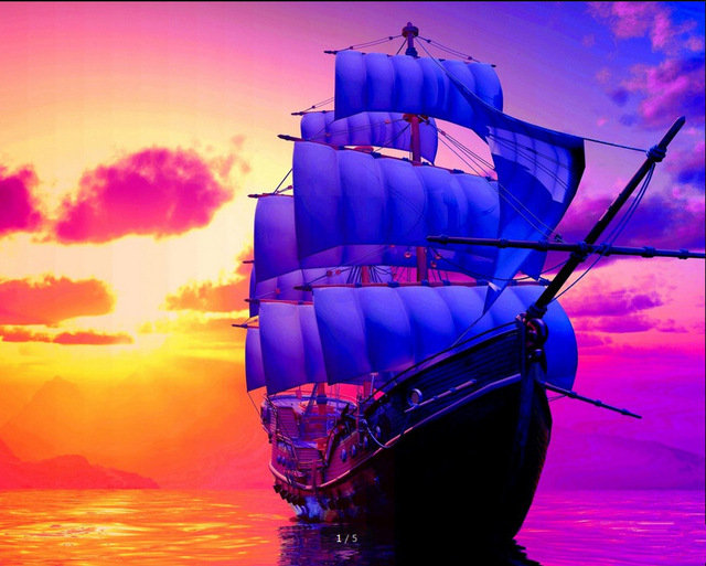 Шхуна на закате - оригинал