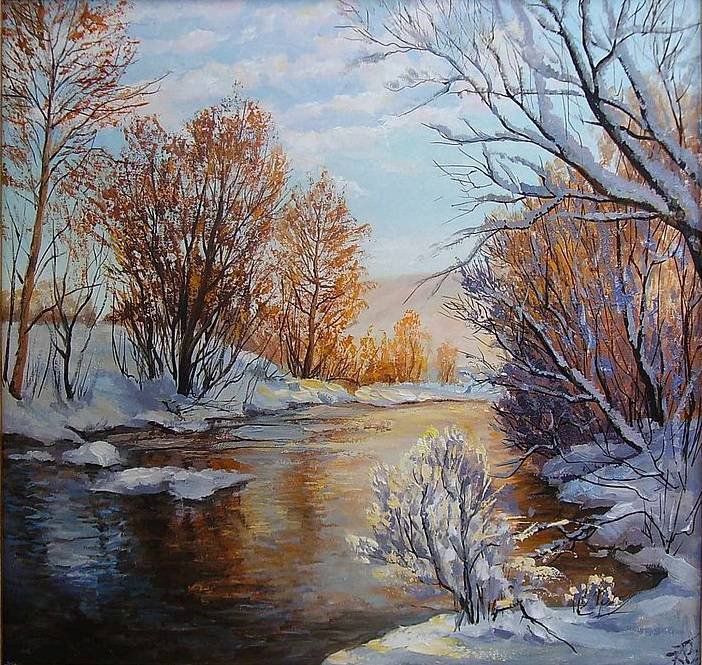 Ранняя весна - берег реки, лес, весенний пейзаж, пейзаж, весна, река - оригинал