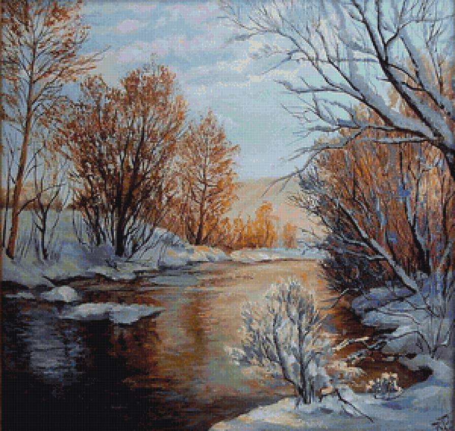 Ранняя весна - берег реки, весна, пейзаж, река, весенний пейзаж, лес - предпросмотр