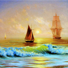 Схема вышивки «Яхты в море»