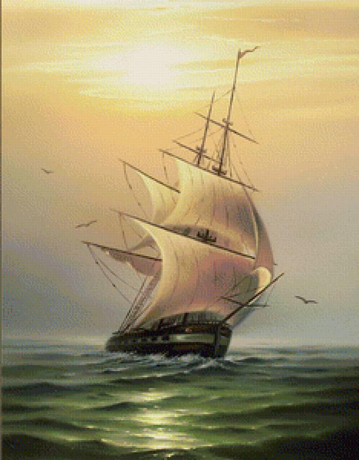 парусник - пейзаж, парусник, природа, море - предпросмотр