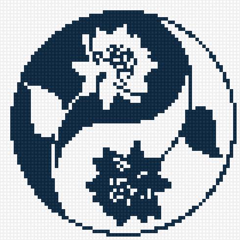 Инь-Ян лотосы 70х70 - инь-ян - предпросмотр