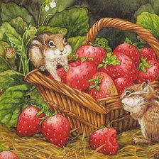 Схема вышивки «любители клубники»