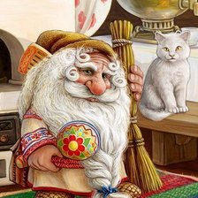 Схема вышивки «Домовенок нити ДМС»