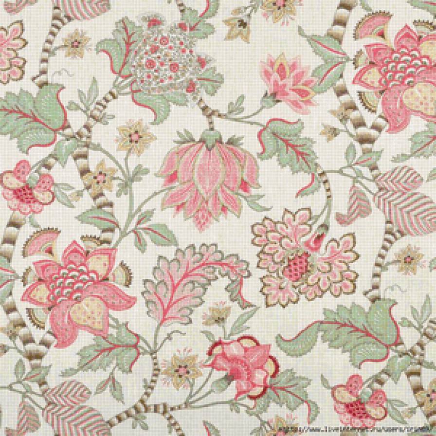 старинный рисунок - цветы, подушка - предпросмотр