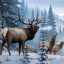 Схема вышивки «Олени»