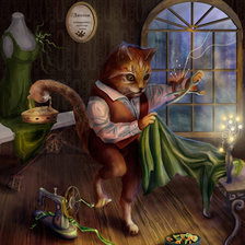 Схема вышивки «кот портной»