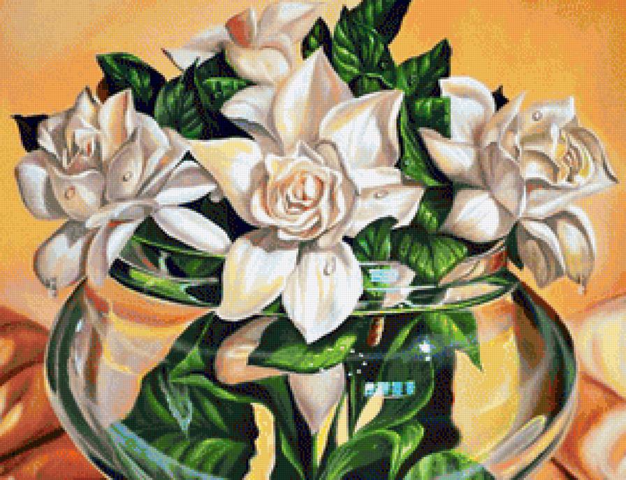 Белые розы - цветы, роза, букет, цветок - предпросмотр