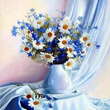 Схема вышивки «Букет ромашек»