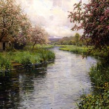 Схема вышивки «Весенний пейзаж яблони»