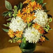 Схема вышивки «хризантемы»