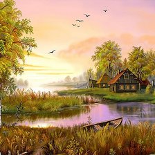 Схема вышивки «сказочный пейзаж»