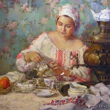 Схема вышивки «русское чаепитие»