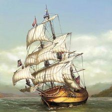 Схема вышивки «Парусник»